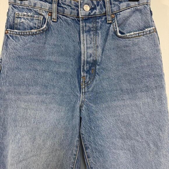 We The Free People Ranger Wide Leg Jeans 27 Distressed Cropped Boho Festival - Picture 4 of 8